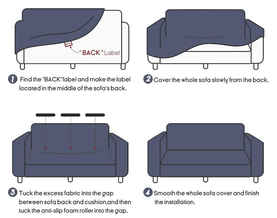 High Quality Velvet Plush Sofa Cover for Living Room Sectional Couch Cover Stretch 1/2/3/4 Seater