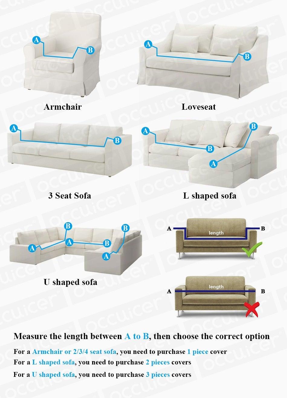 High Quality Velvet Plush Sofa Cover for Living Room Sectional Couch Cover Stretch 1/2/3/4 Seater