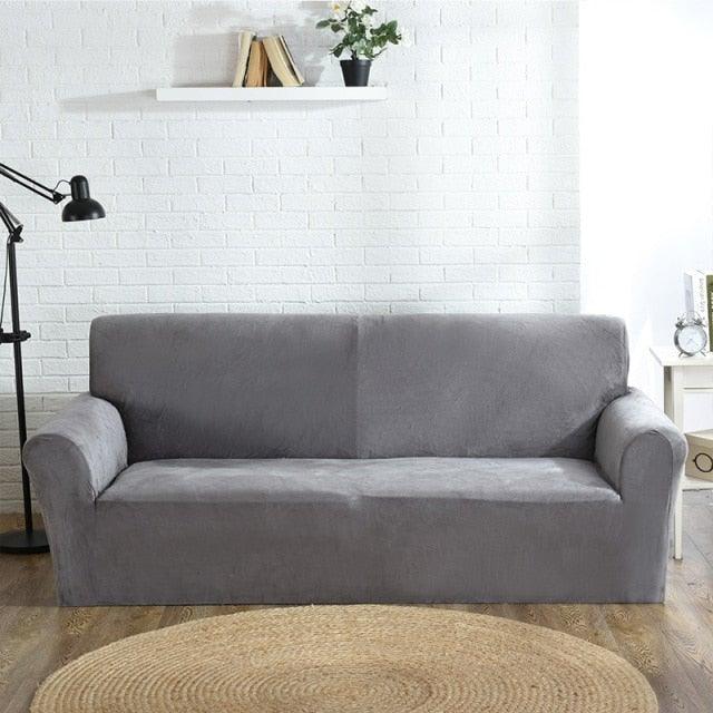 High Quality Velvet Plush Sofa Cover for Living Room Sectional Couch Cover Stretch 1/2/3/4 Seater