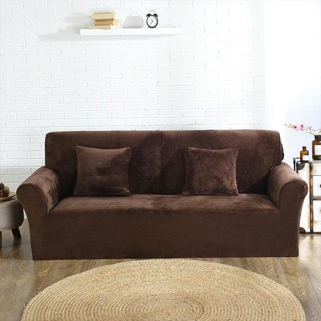 High Quality Velvet Plush Sofa Cover for Living Room Sectional Couch Cover Stretch 1/2/3/4 Seater
