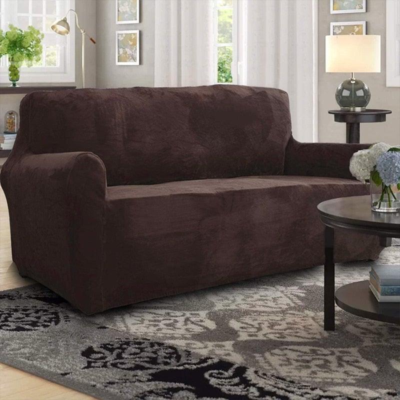 High Quality Velvet Plush Sofa Cover for Living Room Sectional Couch Cover Stretch 1/2/3/4 Seater
