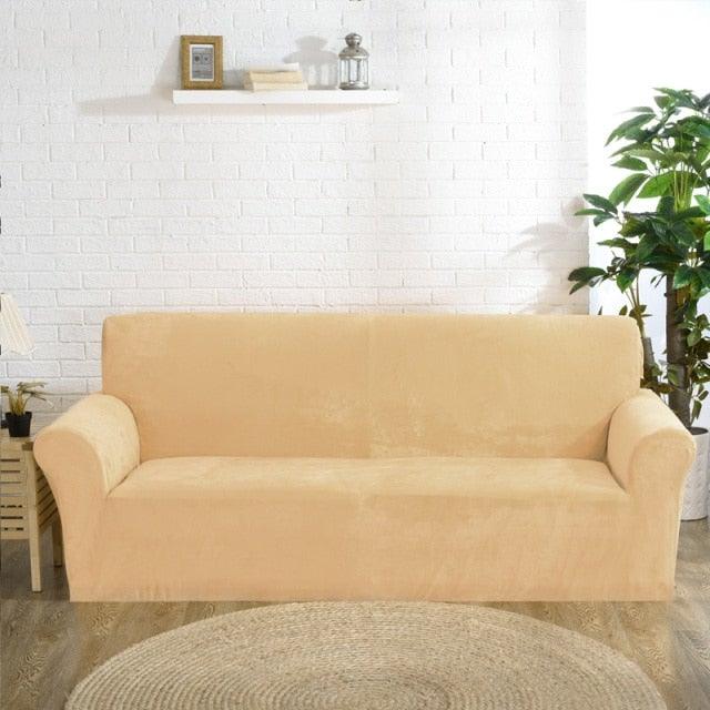 High Quality Velvet Plush Sofa Cover for Living Room Sectional Couch Cover Stretch 1/2/3/4 Seater