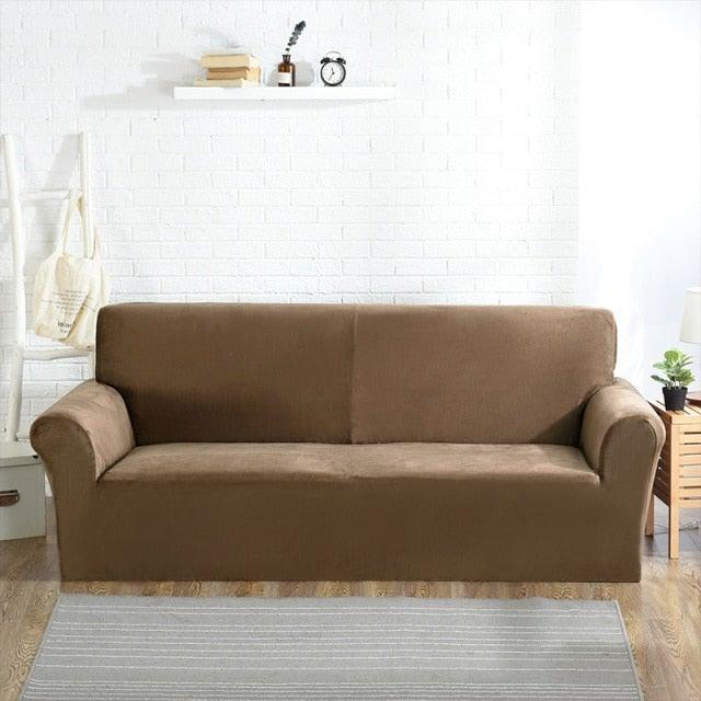 High Quality Velvet Plush Sofa Cover for Living Room Sectional Couch Cover Stretch 1/2/3/4 Seater
