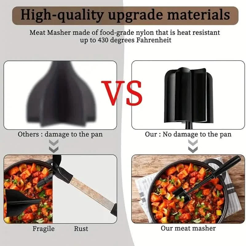 Ground Beef Masher Utensil Heat Resistant Non-Stick