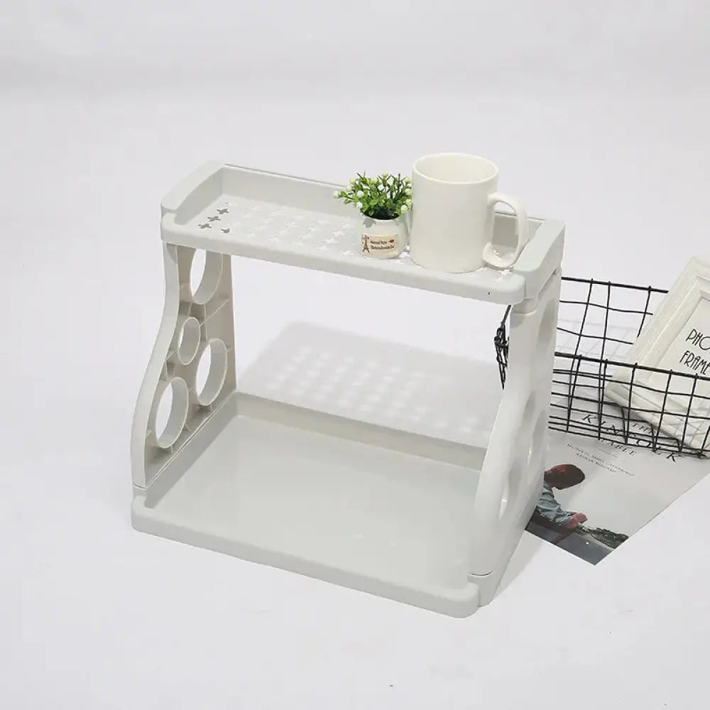 Multilayer Two Tier Kitchen Spice and Utensil Organizer Rack