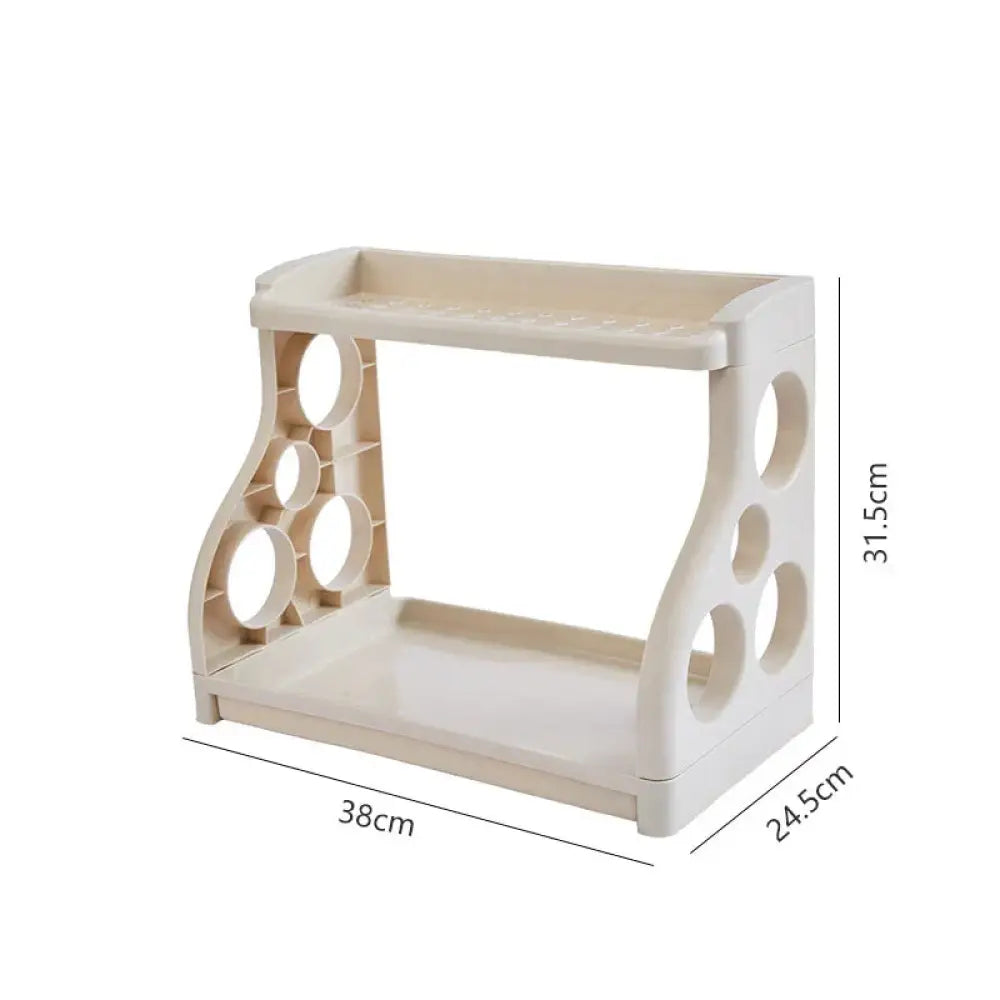 Multilayer Two Tier Kitchen Spice and Utensil Organizer Rack