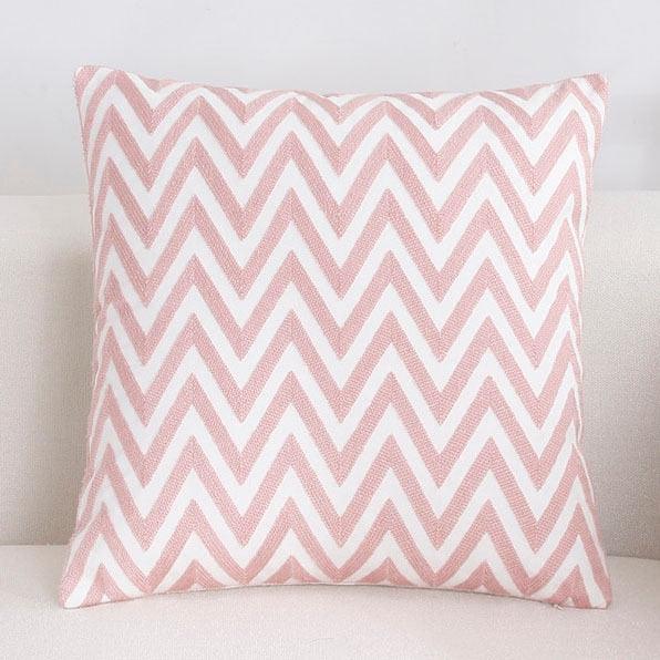 Embroidered Pillow Covers Modern Geometric for Bed Couch Sofa Office Decor 45*45