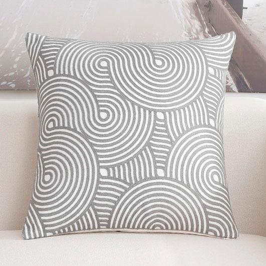 Embroidered Pillow Covers Modern Geometric for Bed Couch Sofa Office Decor 45*45