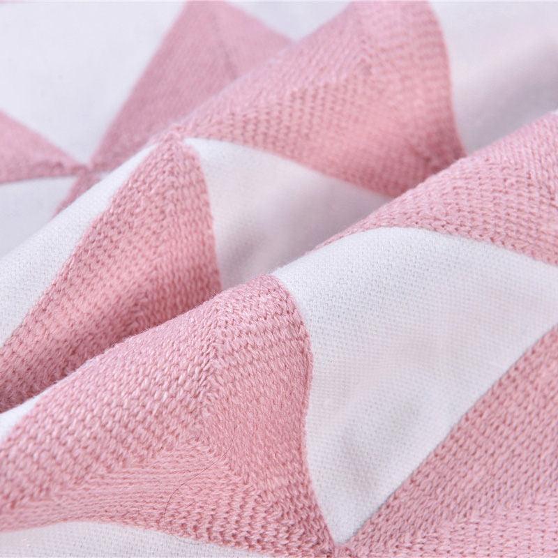 Embroidered Pillow Covers Modern Geometric for Bed Couch Sofa Office Decor 45*45