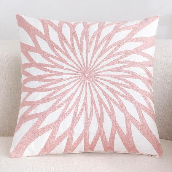 Embroidered Pillow Covers Modern Geometric for Bed Couch Sofa Office Decor 45*45