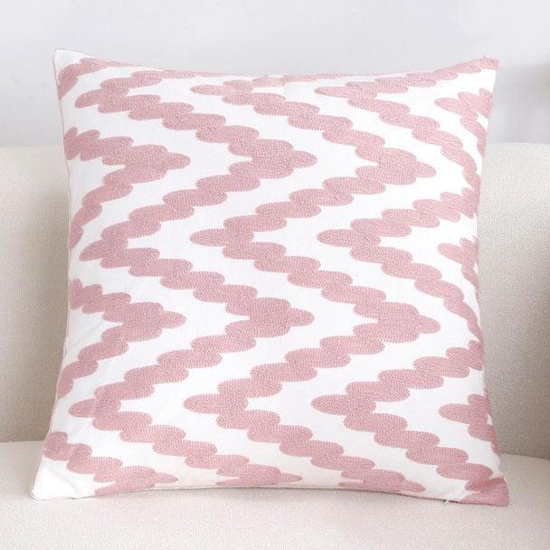Embroidered Pillow Covers Modern Geometric for Bed Couch Sofa Office Decor 45*45