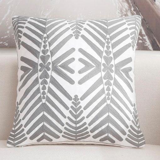 Embroidered Pillow Covers Modern Geometric for Bed Couch Sofa Office Decor 45*45