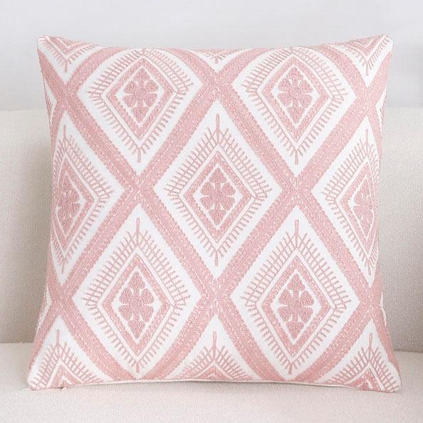 Embroidered Pillow Covers Modern Geometric for Bed Couch Sofa Office Decor 45*45