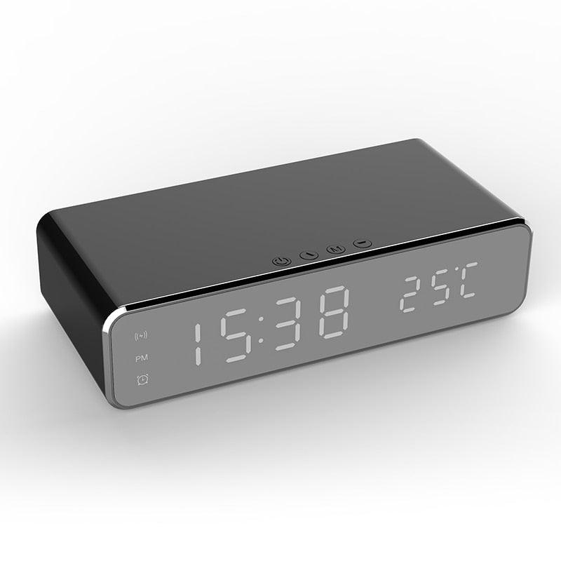LED Alarm Clock With Mobile Phone Wireless Charger HD
