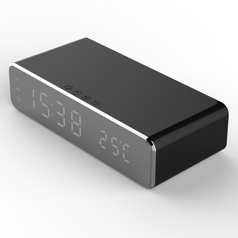LED Alarm Clock With Mobile Phone Wireless Charger HD