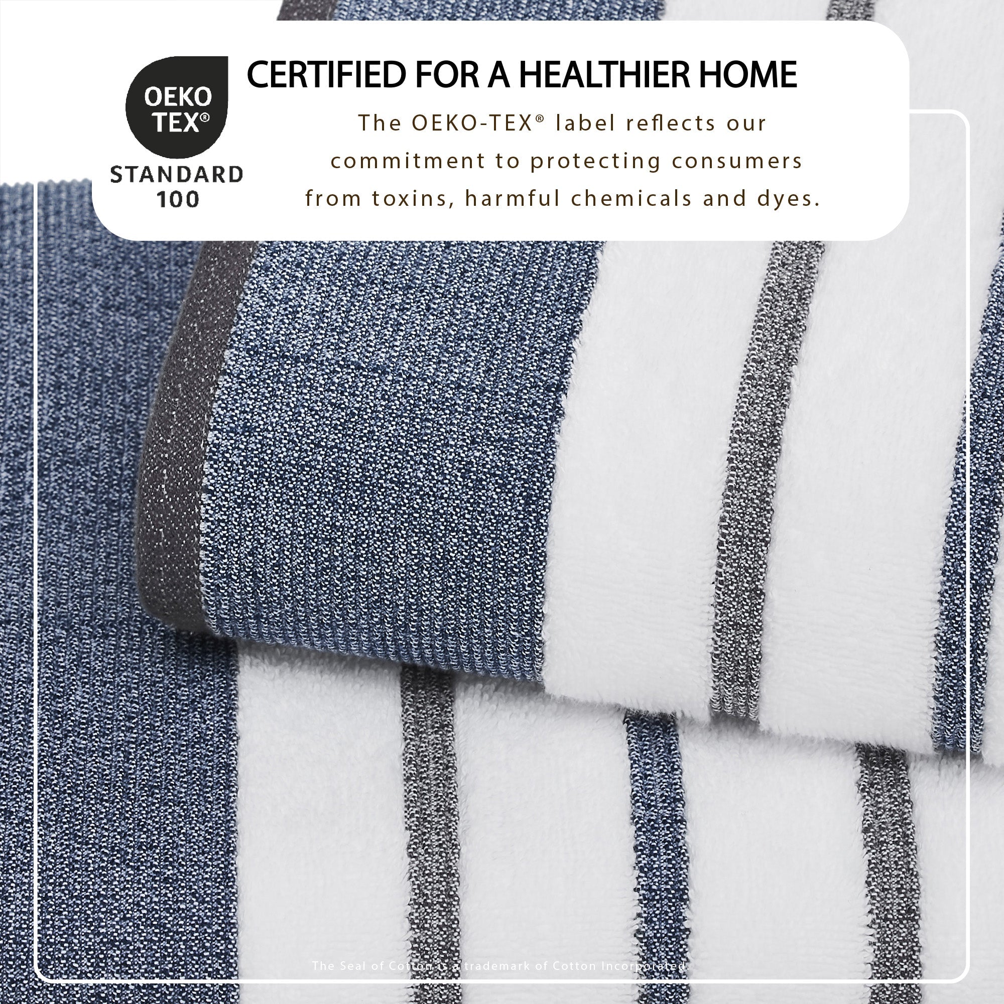 Decorative Cotton Stripe Bath Towel Set - Noelle Collection