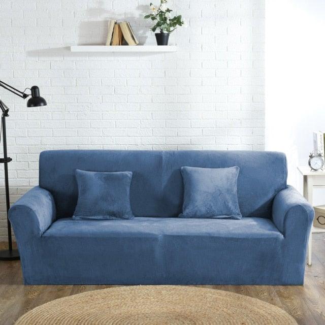 High Quality Velvet Plush Sofa Cover for Living Room Sectional Couch Cover Stretch 1/2/3/4 Seater