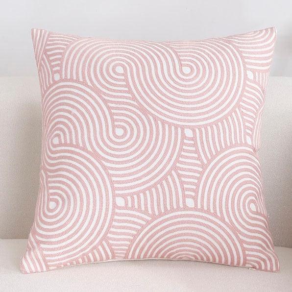 Embroidered Pillow Covers Modern Geometric for Bed Couch Sofa Office Decor 45*45