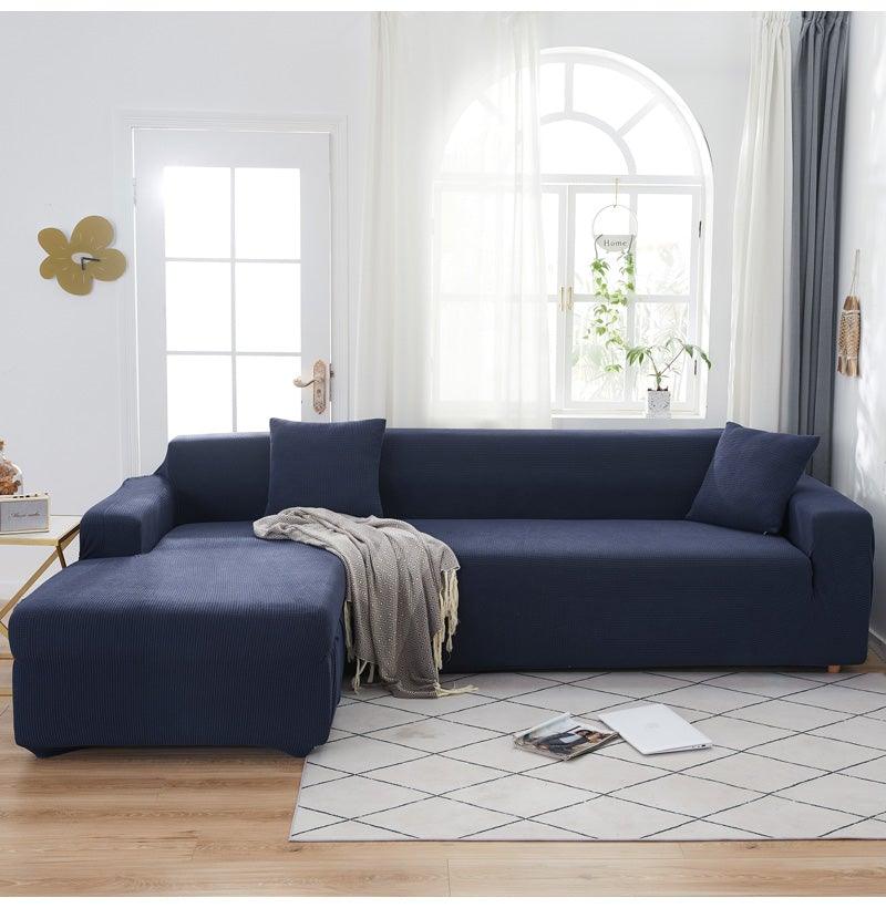 Elegant Elastic Sofa Covers Set for Living Room Chaise Lounge L Shape Corner Stretch Couch Armchair Slipcover Furniture Protector