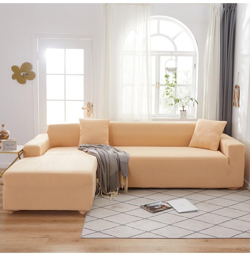 Elegant Elastic Sofa Covers Set for Living Room Chaise Lounge L Shape Corner Stretch Couch Armchair Slipcover Furniture Protector