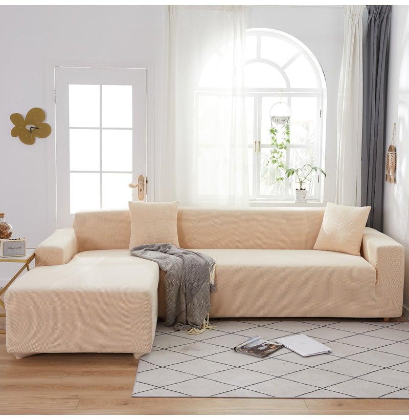 Elegant Elastic Sofa Covers Set for Living Room Chaise Lounge L Shape Corner Stretch Couch Armchair Slipcover Furniture Protector