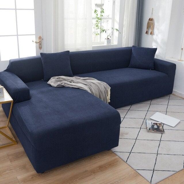 Elegant Elastic Sofa Covers Set for Living Room Chaise Lounge L Shape Corner Stretch Couch Armchair Slipcover Furniture Protector