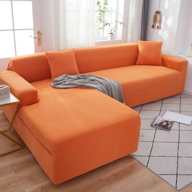 Elegant Elastic Sofa Covers Set for Living Room Chaise Lounge L Shape Corner Stretch Couch Armchair Slipcover Furniture Protector