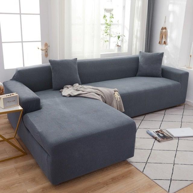 Elegant Elastic Sofa Covers Set for Living Room Chaise Lounge L Shape Corner Stretch Couch Armchair Slipcover Furniture Protector