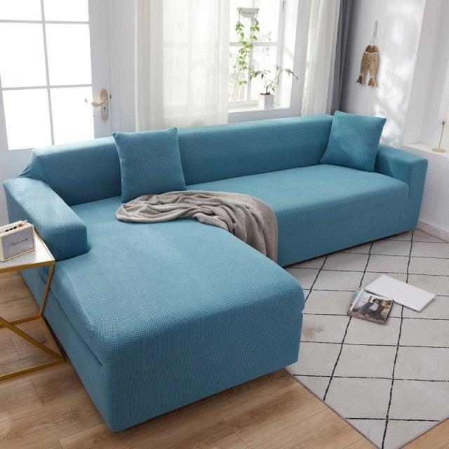 Elegant Elastic Sofa Covers Set for Living Room Chaise Lounge L Shape Corner Stretch Couch Armchair Slipcover Furniture Protector
