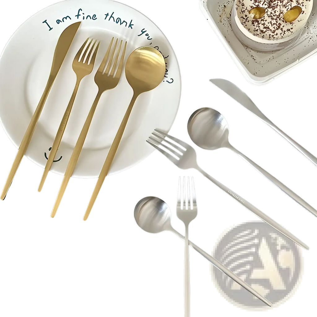 Stainless Steel Matte Cutlery Set Minimalist Flatware