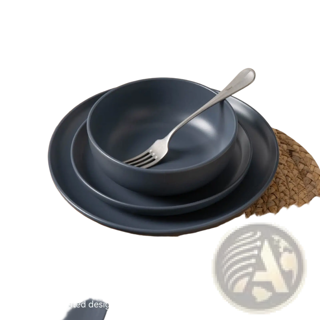 Stoneware Dinnerware Set 12 Piece Matte Gray for 4