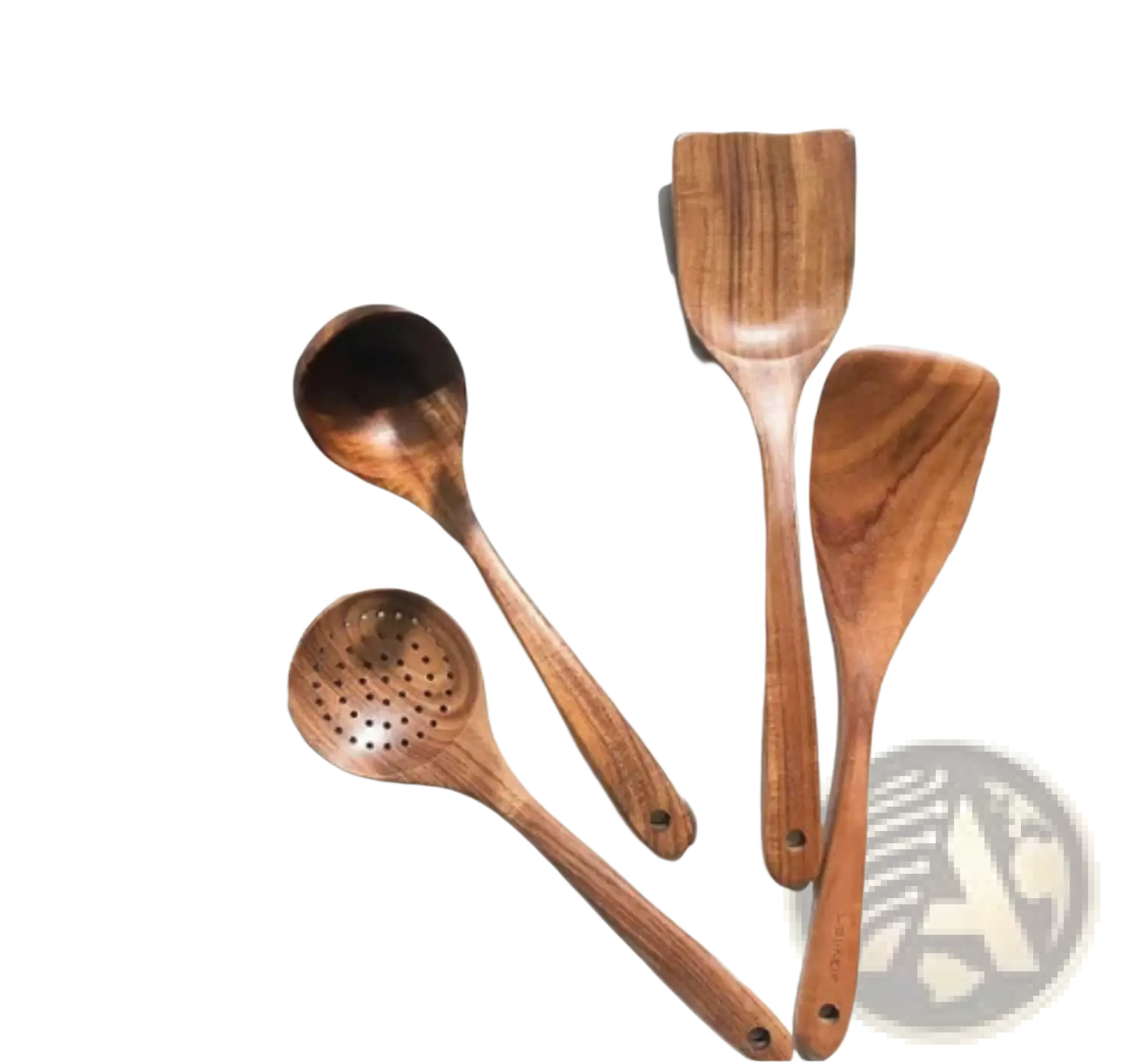 Teak Wood Cooking Utensil Set 4 Piece Kitchen Tools