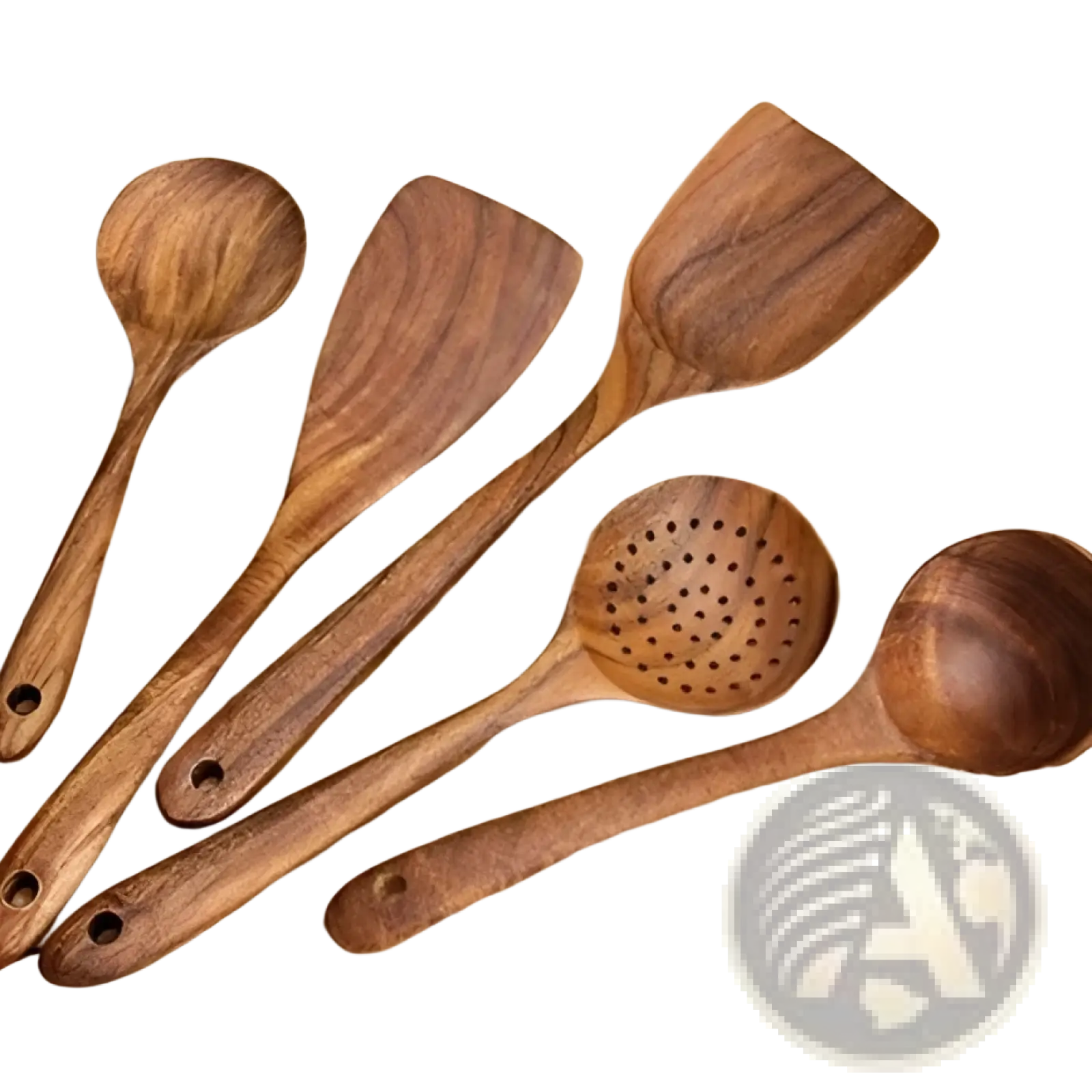 Teak Wood Cooking Utensil Set 4 Piece Kitchen Tools