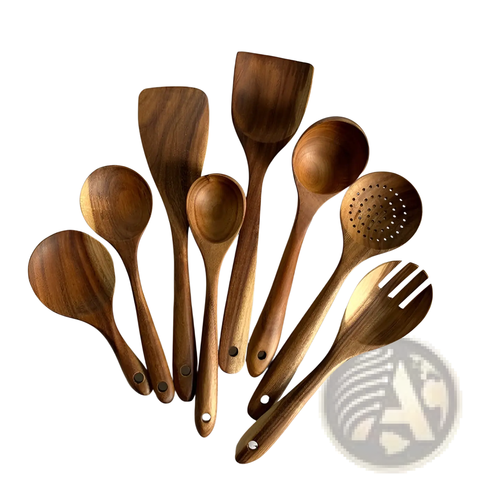 Teak Wood Cooking Utensil Set 4 Piece Kitchen Tools