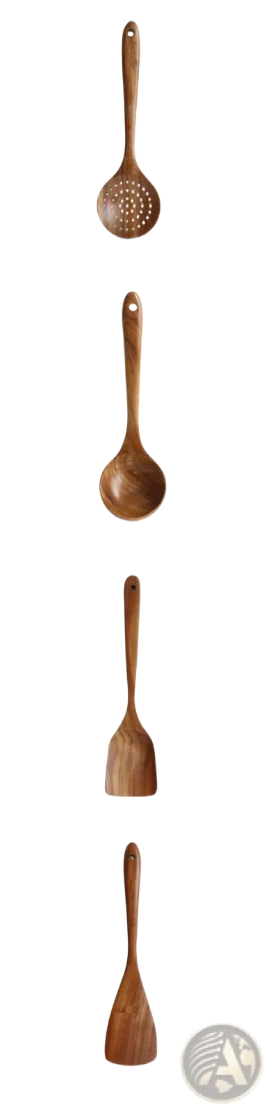 Teak Wood Cooking Utensil Set 4 Piece Kitchen Tools