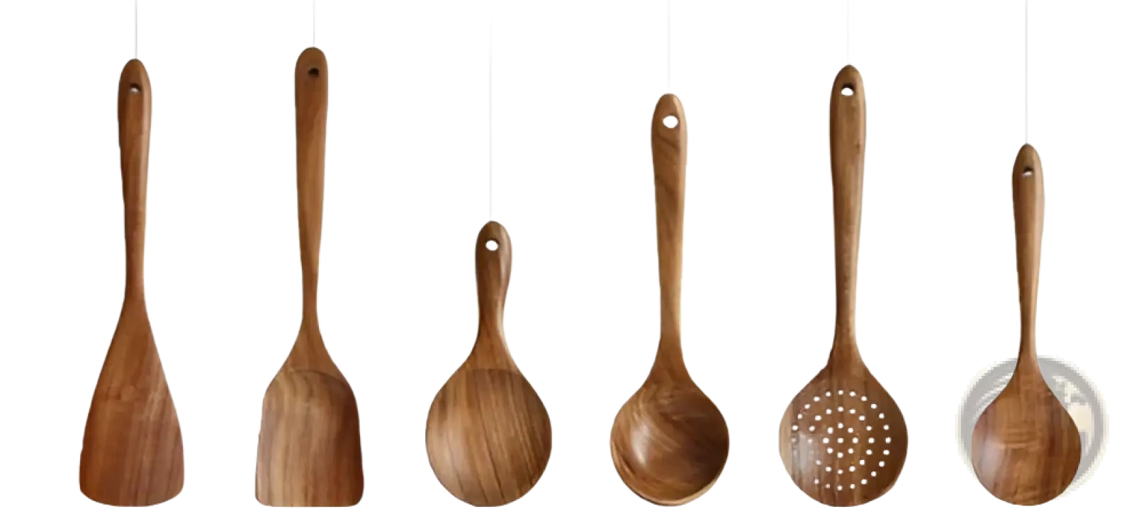 Teak Wood Cooking Utensil Set 4 Piece Kitchen Tools