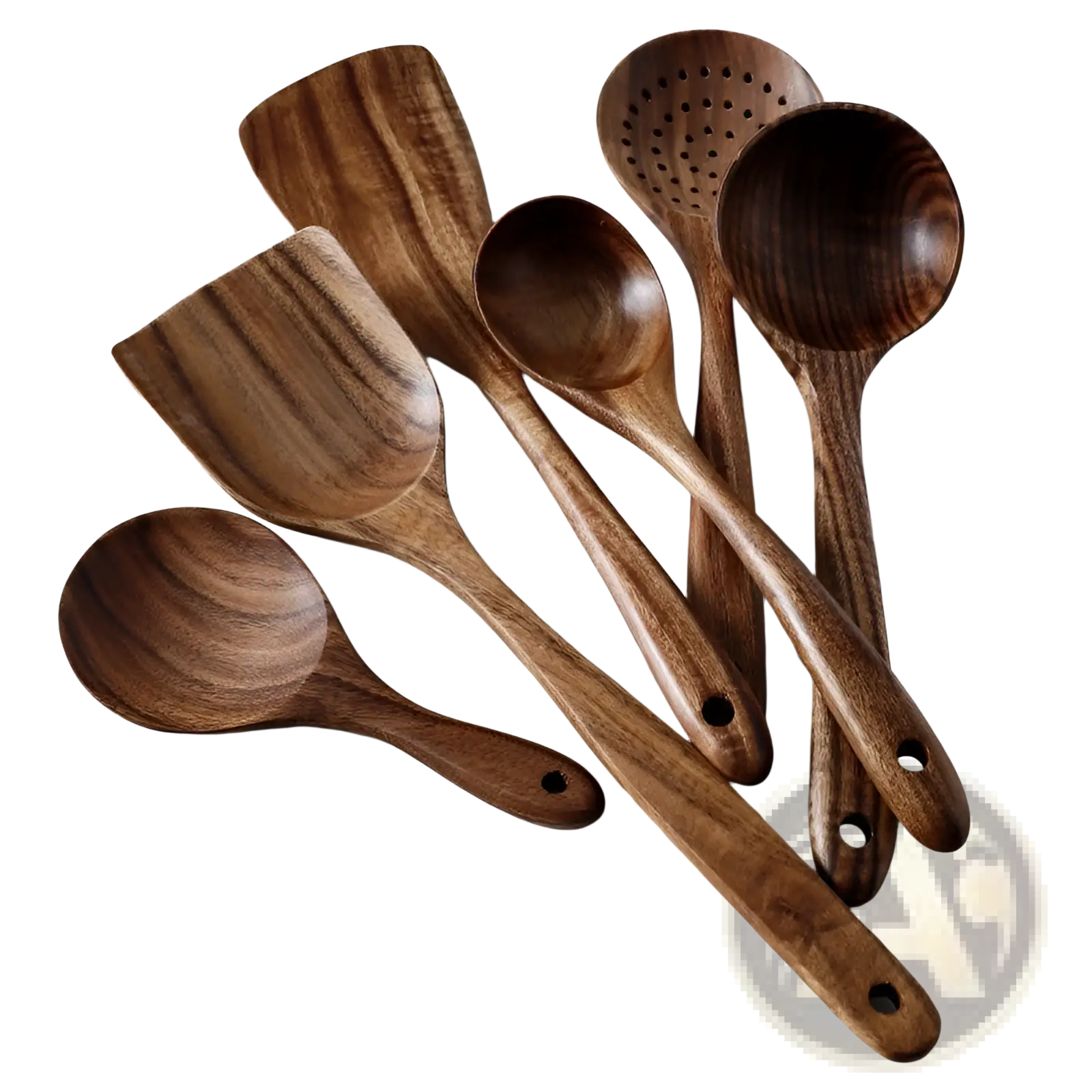 Teak Wood Cooking Utensil Set 4 Piece Kitchen Tools