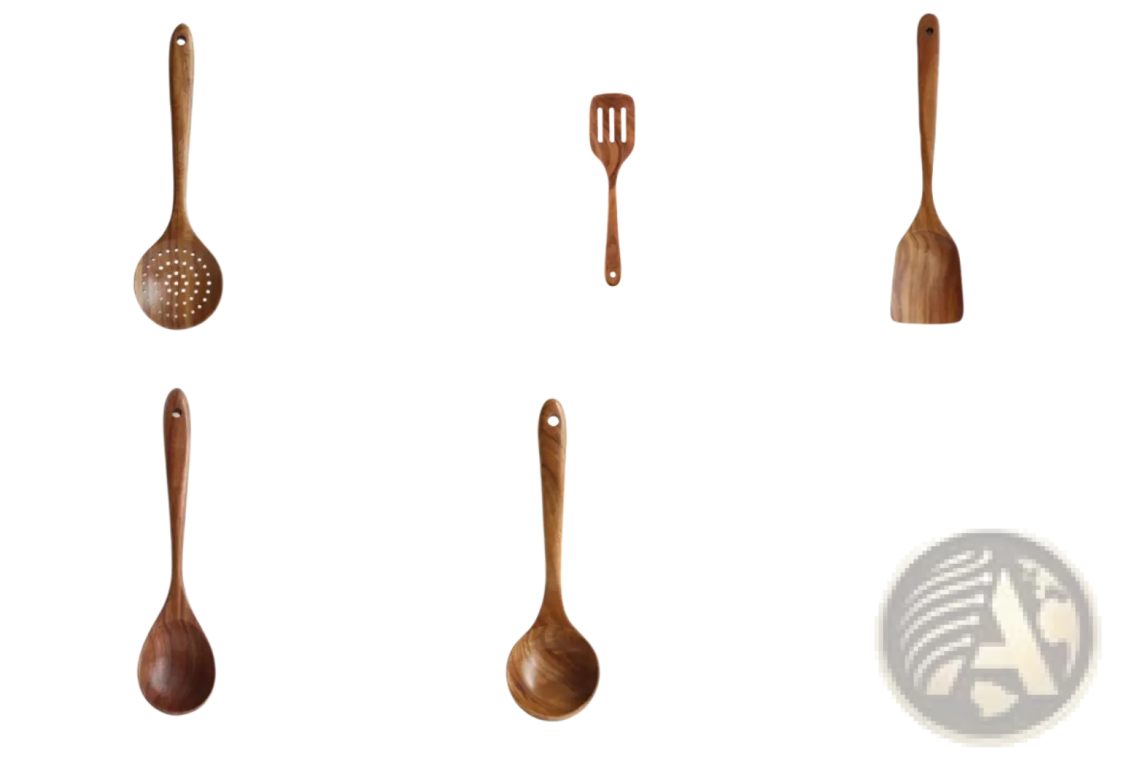 Teak Wood Cooking Utensil Set 4 Piece Kitchen Tools