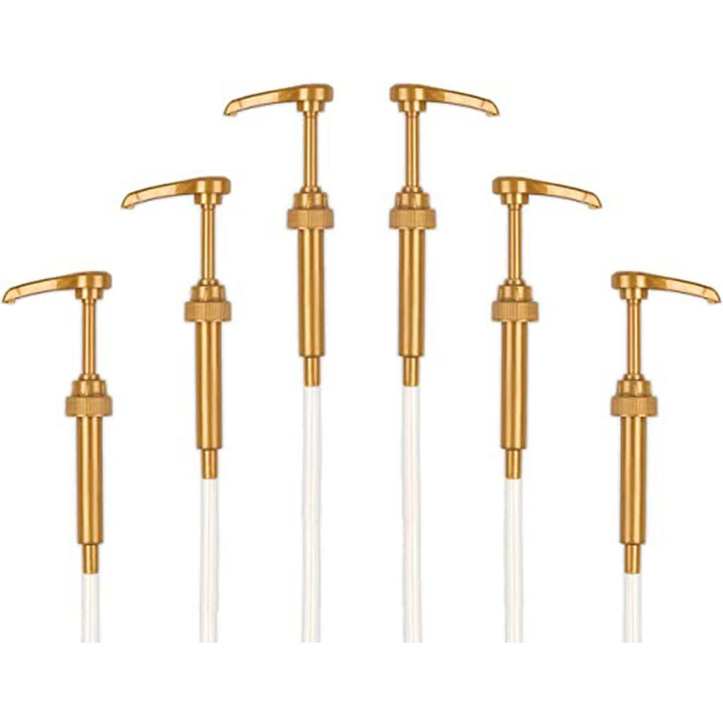 Universal Gold Syrup Pump Compatible with 750ml Torani DaVinci and Jordans Bottles