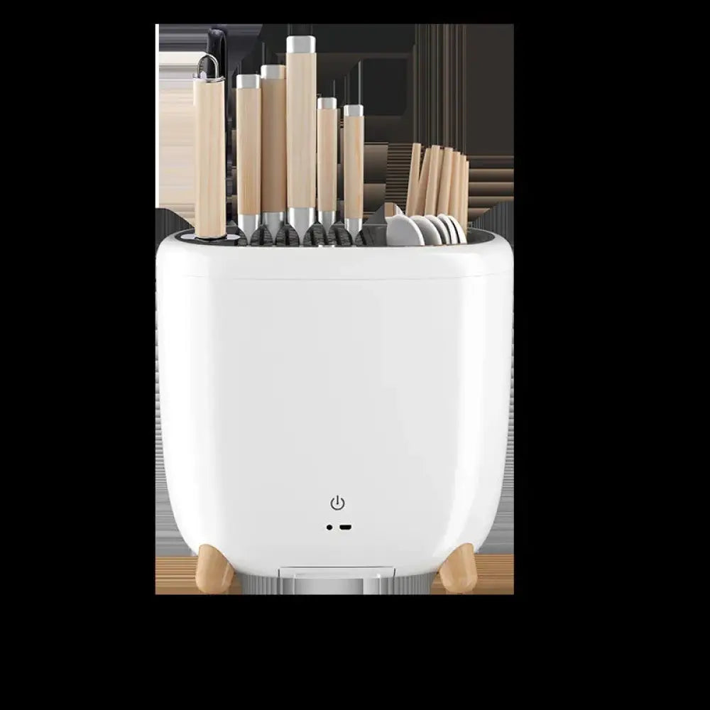 360 Rotating Ceramic Cutlery Drainer and Utensil Organizer
