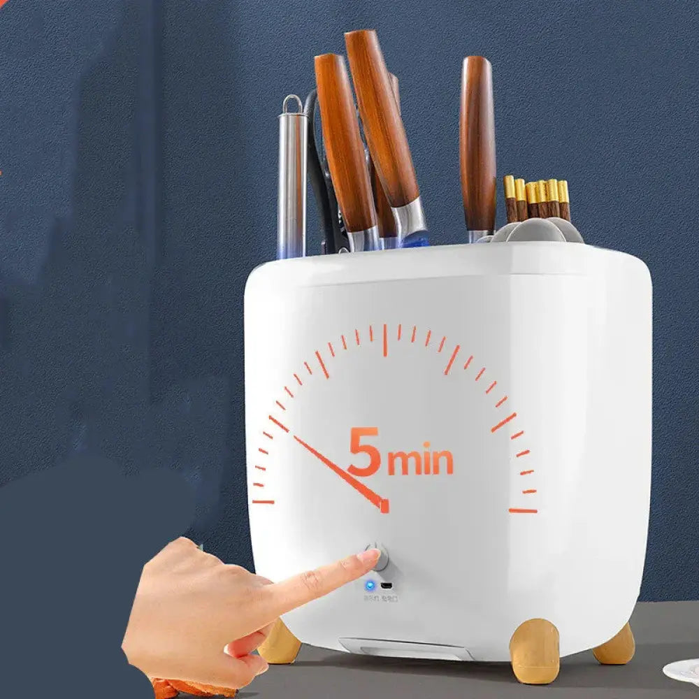 360 Rotating Ceramic Cutlery Drainer and Utensil Organizer