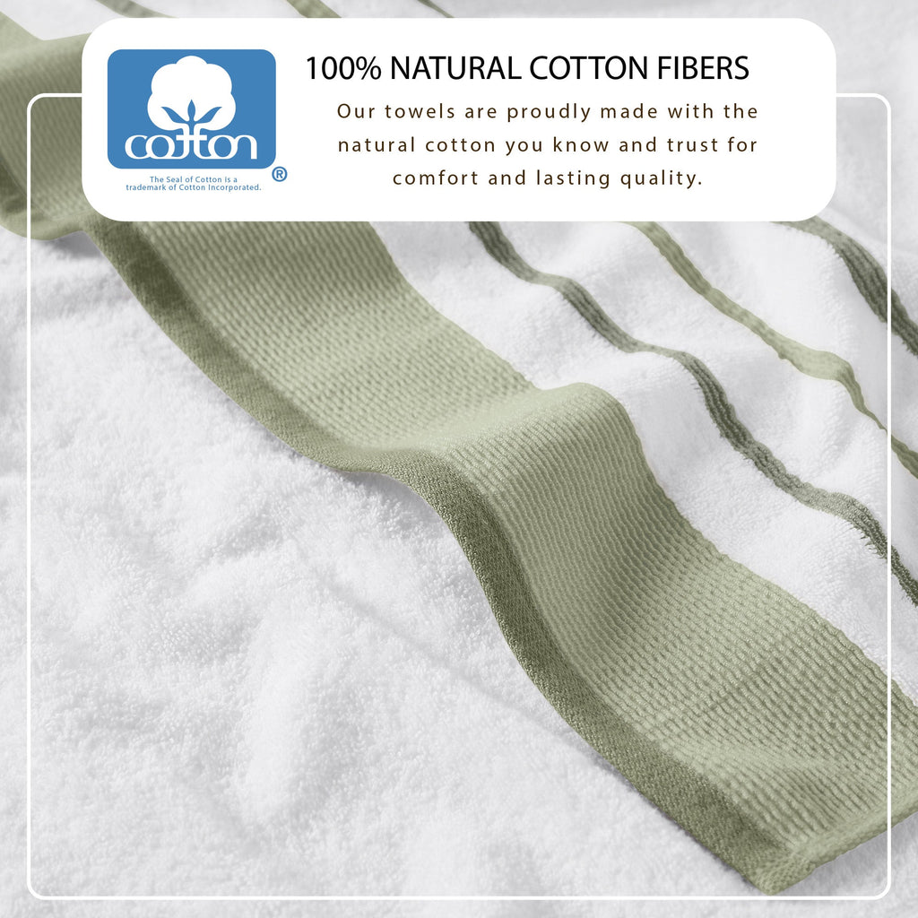 Decorative Cotton Stripe Bath Towel Set - Noelle Collection