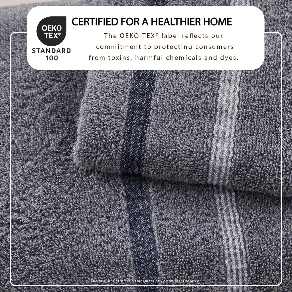 Decorative Cotton Stripe Bath Towel Set - Noelle Collection